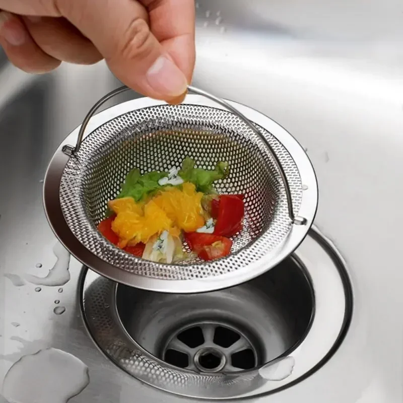 Filtre d’évier de cuisine en acier inoxydable, collecteur de résidus alimentaires/cheveux, gardez votre baignoire, 1 pièce